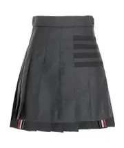 Thom Browne 4 Bar Striped Pleated Mini Skirt IT40,IT38 medium gray