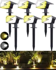 Biling Solar Spot Lights Outdoor Warm/White/Nature 3 Colors, 6 Pack Solar Lig...