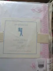 POTTERY BARN white sham with pink embroidered border SO LOVELY NIP