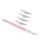1pcs Exacto Knife w 5 Spare Blades Craft Hobby Carving Knife Set Pink