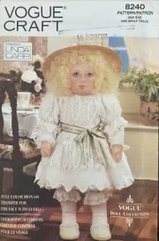 Vintage Vogue Craft Pattern 8240: 19" Victorian Doll + Clothes by Linda Carr