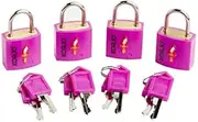 [Balanzza] Korjo TSA Keyed 4-Pack Luggage Locks, Perfect for Travel, Included 4 Locks, Purple