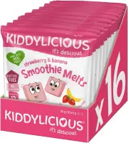 Kiddylicious Strawberry and Banana Smoothie Melts, 6G (Pack of 16)
