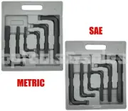 12pc JUMBO HEX KEY SET METRIC & SAE ALLEN WRENCHES MM STANDARD LARGE TOOL SET