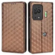 For Xiaomi Black Shark 5 Pro Imprinting Rhombus Pattern Pu Leather Phone Case Magnetic Auto-absorbed Wallet Stand Feature Flip Cover