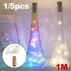 pK1/5 Fairy Operated Cork Battery Wire String 1M 10LED Wine Bottle Lights Copper