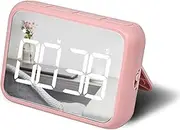 Digital Large Display Visual Timer Stopwatch for Kitchen Teacher School Classroom Cooking, 99 Minutes Countdown Count-up, Magnetic, Makeup Mirror LED, Easy for Kids, Loud or Mute Volume (Pink)