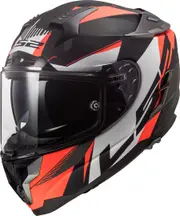 LS2 FF327 Challenger Squadron Helmet, black-orange, Size XS for Men Black Orange