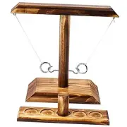Ring Toss Game, Fun Hook and Ring Game, Handmade Wooden Interactive Game for