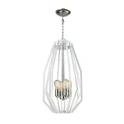 Gamba 4 Light White Narrow Cage Pendant - GAMBA4