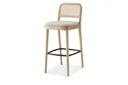 Edith Cane Bar Stool, White Wash