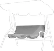 Outdoor Swing Seat 3 Seater Chair Waterproof Cushion Replacement Swing Cushion Cover for Patio Garden Yard(Grey)