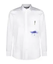 Moschino Patch Pocket Long-Sleeved Shirt CM39,CM40 white