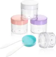 ✨4 PCS Travel Containers Small w/ Lids Jars Small Scraper Leak-Proof