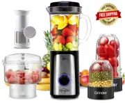 5 in 1 Food Processor and Blender Combo for Kitchen, 350W High Speed Blenders
