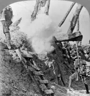 British troops going over the top Flanders Belgium WWI c1914-c1918- Old Photo