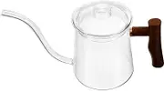 Long Spout Glass Coffee Kettle Practical Coffee Pot for Hand Brewing Narrow Spout Design for Controlled Pouring for Home Use and Tea Preparation