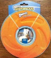Chuckit! ZIP FLIGHT AMPHIBIOUS FLYING RING Floats Dog Fetch Toy MEDIUM