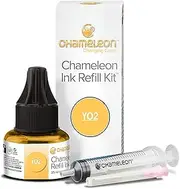 Chameleon Art Products, Ink Refill, Mellow Yellow YO2, Complete Refill Kit - 25 ML