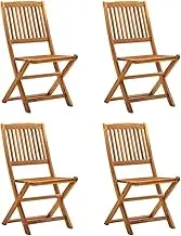 Folding Outdoor Chairs Patio Furniture Acacia Wooden Chair for Deck Dinning, Garden, Balcony Set of