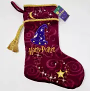 Vintage Harry Potter Velvet Christmas Stocking Wizard Hat Warner Brother Studio