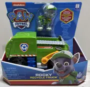 PAW Patrol Rocky’s Recycling Truck Vehicle with Collectible Figure, Kids 3+