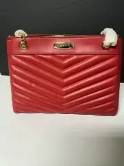 Michael Kors Whitney Women Medium Chain Strap Tote Shoulder Bag - Bright Red