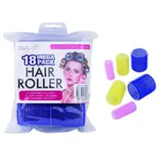 18 Pcs Self Grip Hair Rollers Cling Curler Tool Hairdressing 3 Assorted Sizes