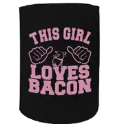 Alcohol Food Stubby Holder - This Girl Loves Bacon - Funny Novelty Birthday Gift Joke Beer Can Bottle