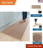 Absorbent 20"x70" Braided Kitchen Runner - Washable Non-Slip Rug for Home