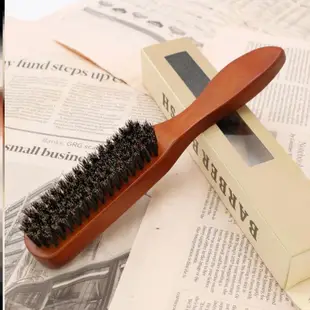 Wood Handle Hair Brush Hard Boar Bristle Combs For Men Women