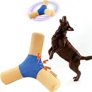 Frisbee Flying Disc Dog Toy, Flying Triangles Toy, Floating Disc Frisbee Lightweight Interactive Tossing Fetch Toy For Dogs, Interactive Plush Squeaky Dog Toys for Medium, Small and Large