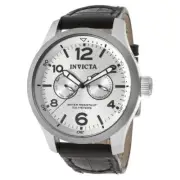 Invicta 13009 Gent's Black Strap Silver Textured Dial Swiss Watch