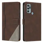 Clasp Case with Flip Wallet Stand Function Cover for Moto G60S - Brown