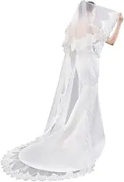 [EllieWely] EllieHouse Women's Custom Made Long 2 Tier Wedding Bridal Veil With Comb E74