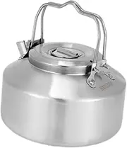 Oshhni Camping Hot Water Kettle Tea Brew Water Kettle Double Anti Scald Handle Open Campfire Compact Coffee Tea Pot, 1300ml