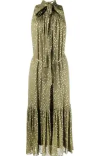 Zimmermann Metallic Polka Dot Tie Neck Dress. US 12. $750