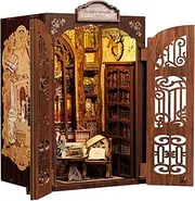 CUTEBEE Book Nook Kit - DIY Miniature House Kit for Adults and Beginners, 3D Wooden Puzzle Dollhouse Booknook Library Model Build Bookshelf Decor, Gifts for Family, Friends (Bookshop Memories)