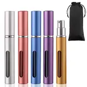5pcs 5ml Portable Glass Refillable Perfume Atomizer Pump Spray Empty Bottle