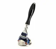 5 Edge Travel Shaving Razor With Black Resin Handle & Safety Razors Stand Holder
