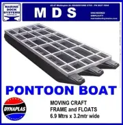 6.9m x 3.2m PONTOON BOAT BBQ WORK PLATFORM BARGE POLY FLOAT HULL ALUMINIUM FRAME