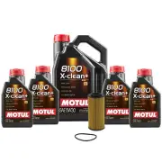 9L Motul 8100 X-CLEAN + 5W30 Wix Filter Motor Oil Change Kit For VW Audi API SN (for: Audi)