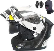 Modular Motorcycle Helmet DOT/ECE Approved Adult Full Face Flip Up Motorcycle Helmet with Anti-Fog Double Visor