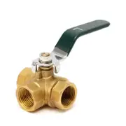 3-way (l-port) Ball Valve, Lever Handle, Female (dn15 1/2') Made Of Forged Brass
