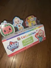 Cocomelon 3 Tubs of Kiddy Dough Dough Stampers Cookie Press Play Doh NEW j15