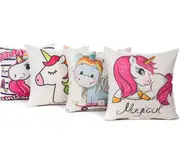 Cartoon Unicorn Print Pillow Case Bed Sofa Waist Cushion Cover