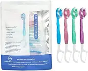 5 in 1 Mini Toothbrush and Floss, 5 in 1 Mini Disposable Toothbrushes with Toothpaste, On the Go Toothbrush Disposable Tool Portable Travel Set (Mixed)