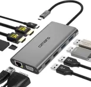 USB C Hub Triple Display Docking Station Dual Monitor Adapter Laptop Hub USB C t