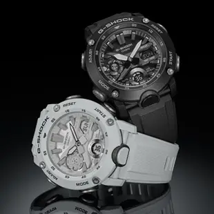 【CASIO 卡西歐】G-SHOCK 碳纖維防護雙顯手錶 母親節 禮物(GA-2000S-1A)