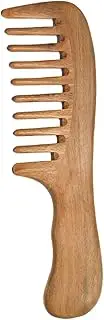 Oimzzr 1 Pc Wooden Comb Natural Green Sandalwood Handmade Wide Tooth Wooden Comb Massage Comb Handmade Comb Hair Care